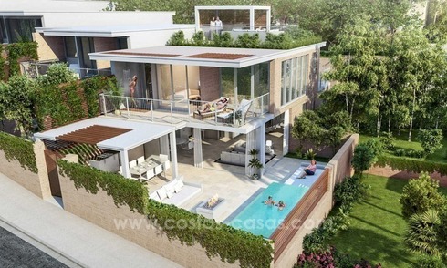 For sale in Mijas, Costa del Sol: New luxury modern villas in a resort 