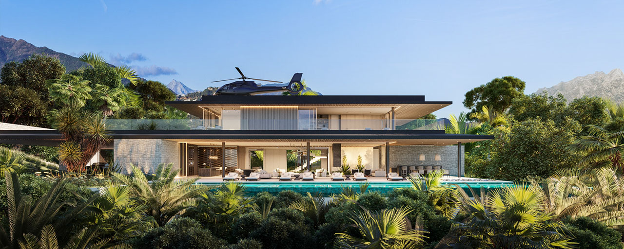 Plot + project for a luxury villa with futuristic design and breathtaking sea views for sale in El Madroñal, Benahavis - Marbella 