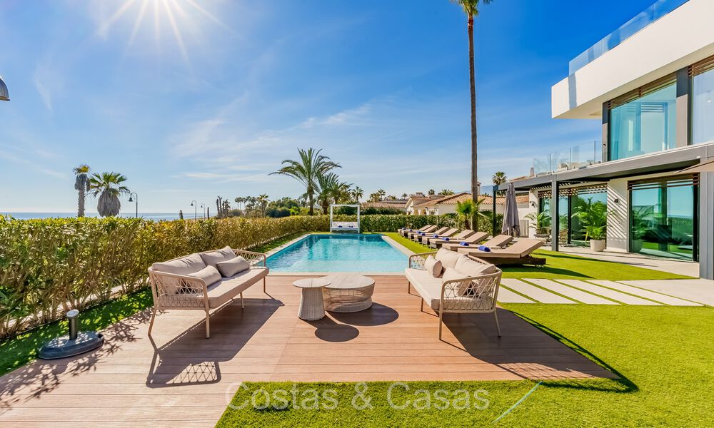 Unique ultra-modern beach front designer villa for sale, New Golden Mile, Marbella - Estepona. Ready to move in. 72250