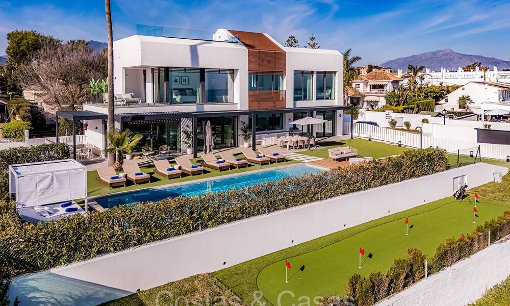 Unique ultra-modern beach front designer villa for sale, New Golden Mile, Marbella - Estepona. Ready to move in. 72276