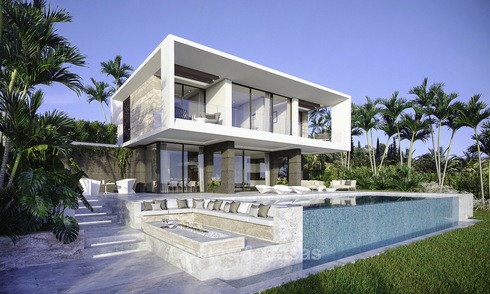 Lovely brand new modern golf villas for sale close to the center of Estepona, Costa del Sol 12025