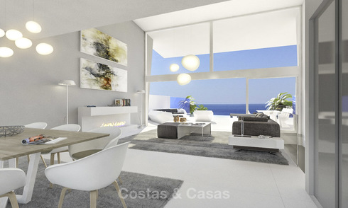 Very stylish avant gardist luxury villas with panoramic sea views for sale in Benalmadena 16719