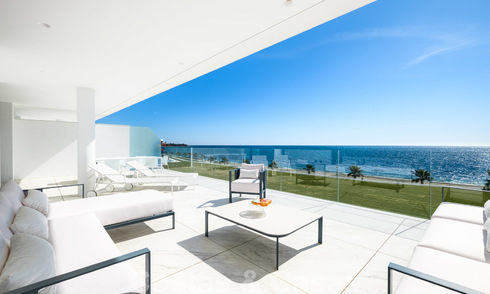 Private resale! Ultra deluxe avant garde beach front apartment for sale in an exclusive complex on the New Golden Mile, Marbella - Estepona. Reduced in price! 22047