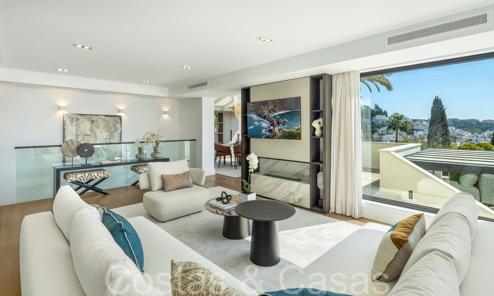 Stylishly renovated luxury villa with sea views for sale in Nueva Andalucia's golf valley, Marbella 67749
