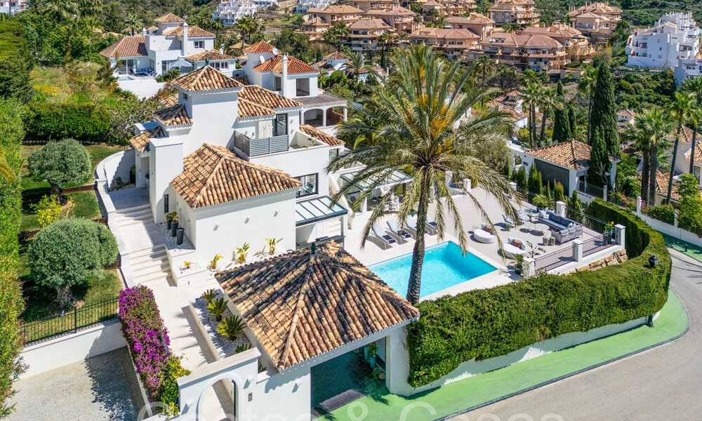 Stylishly renovated luxury villa with sea views for sale in Nueva Andalucia's golf valley, Marbella 67755