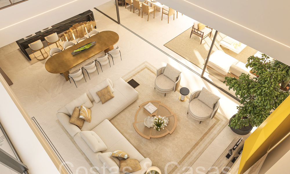 Resale! Ultra-modern designer home for sale in a prime complex on Marbella's Golden Mile. Ready to move in. 69069