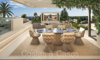 Resale! Ultra-modern designer home for sale in a prime complex on Marbella's Golden Mile. Ready to move in. 69084 