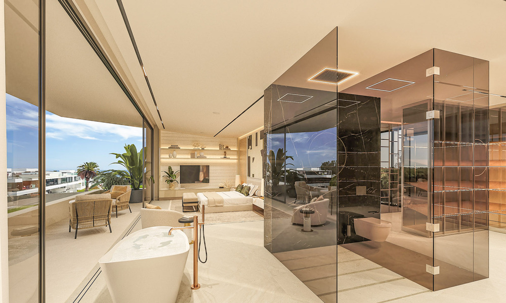 Resale! Ultra-modern designer home for sale in a prime complex on Marbella's Golden Mile. Ready to move in. 69103