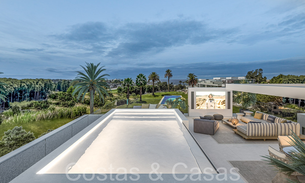 Resale! Ultra-modern designer home for sale in a prime complex on Marbella's Golden Mile. Ready to move in. 69104