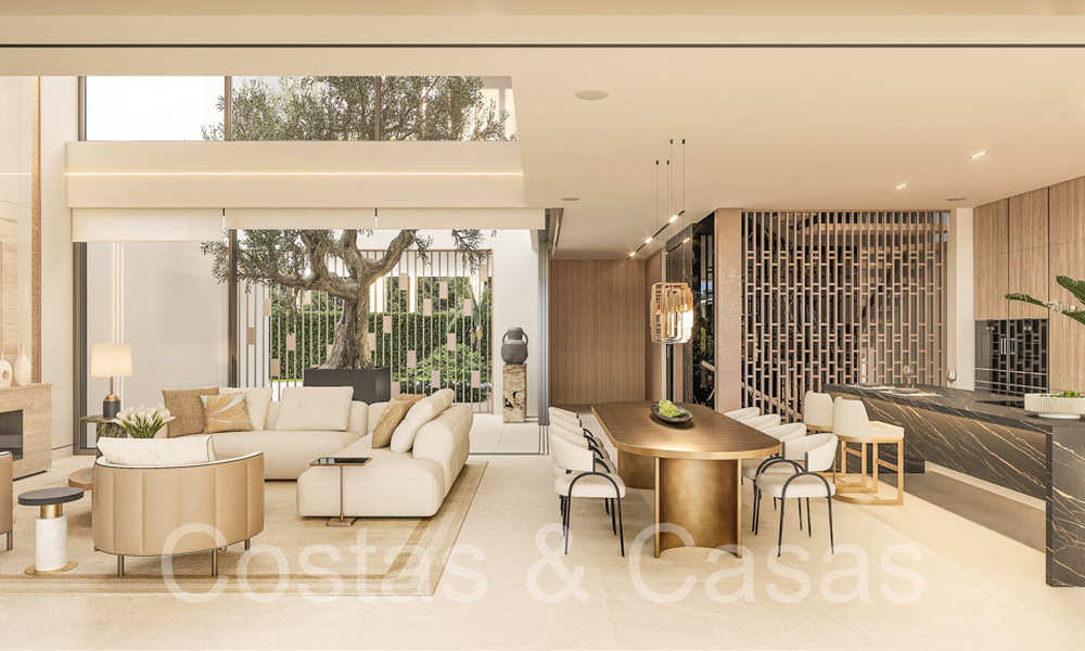 Resale! Ultra-modern designer home for sale in a prime complex on Marbella's Golden Mile. Ready to move in. 69105