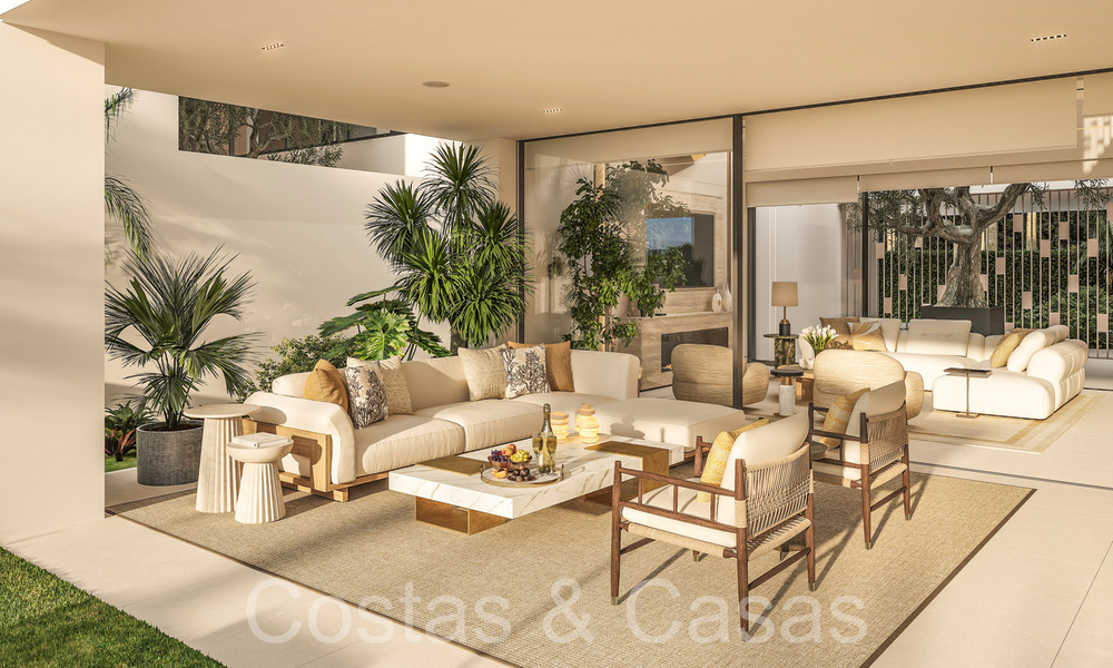 Resale! Ultra-modern designer home for sale in a prime complex on Marbella's Golden Mile. Ready to move in. 69110