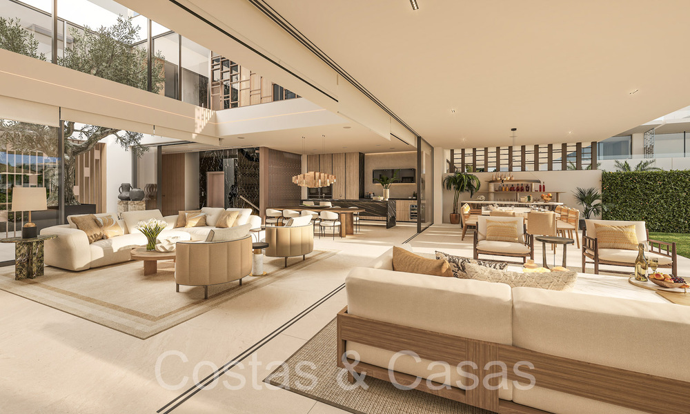 Resale! Ultra-modern designer home for sale in a prime complex on Marbella's Golden Mile. Ready to move in. 69113