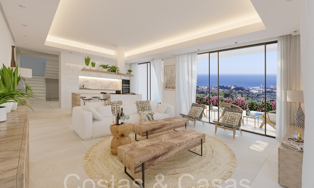 7 advanced new build villas with panoramic sea views for sale in the hills of Mijas Pueblo, Costa del Sol 70092