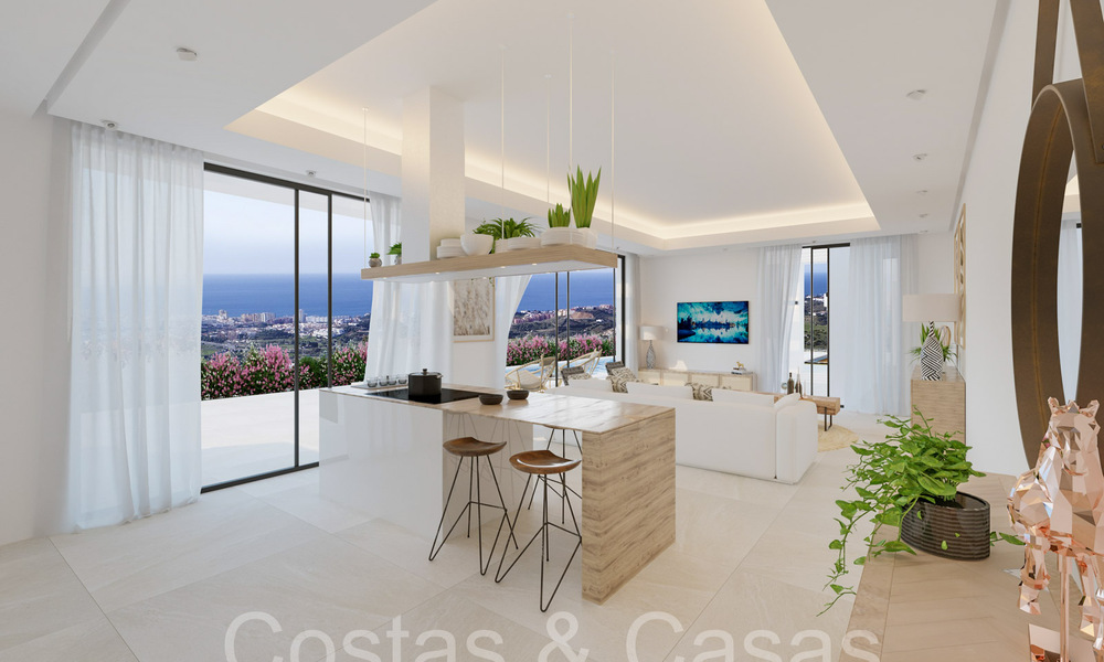 7 advanced new build villas with panoramic sea views for sale in the hills of Mijas Pueblo, Costa del Sol 70094