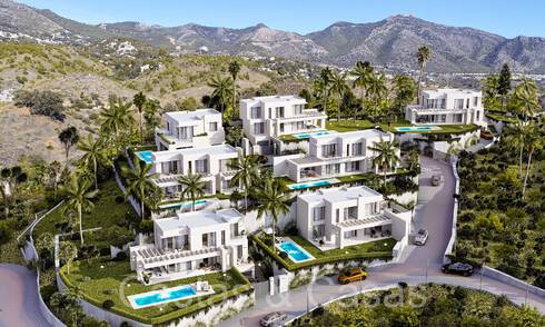 7 advanced new build villas with panoramic sea views for sale in the hills of Mijas Pueblo, Costa del Sol 70100