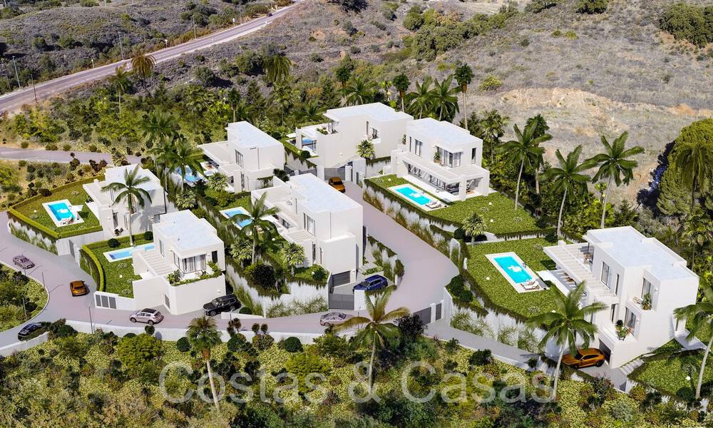 7 advanced new build villas with panoramic sea views for sale in the hills of Mijas Pueblo, Costa del Sol 70101