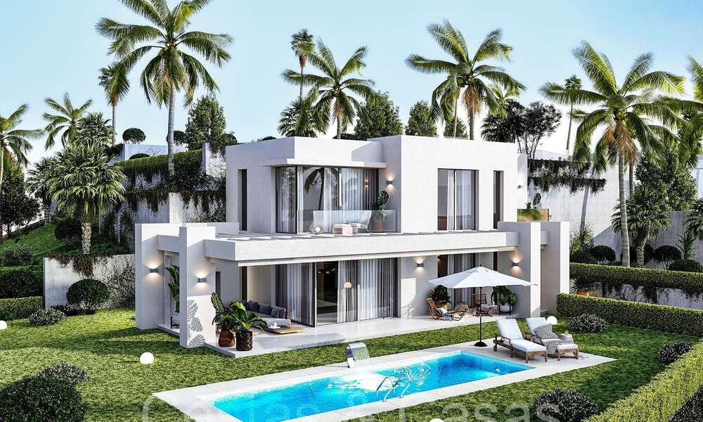 7 advanced new build villas with panoramic sea views for sale in the hills of Mijas Pueblo, Costa del Sol 70112