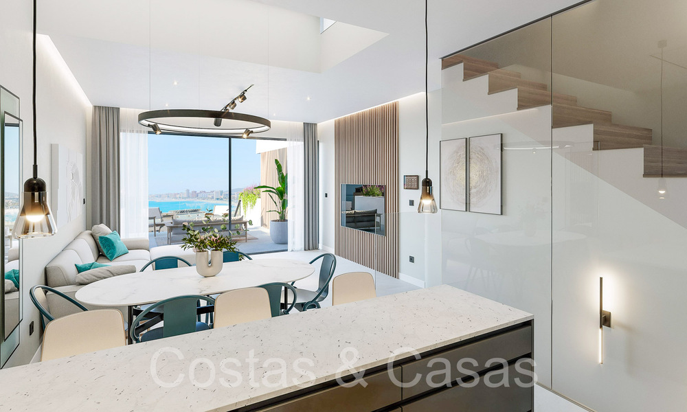 New on the market! Modern innovative townhouses with private garden and sea view for sale in Fuengirola, Costa del Sol 70170