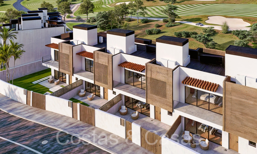 New development of 8 townhouses for sale adjacent to the golf course in Estepona 70559