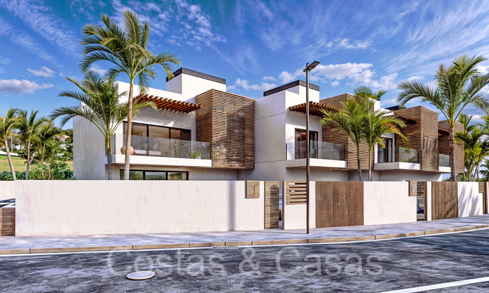 New development of 8 townhouses for sale adjacent to the golf course in Estepona 70562