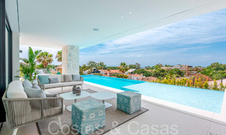 New and move-in ready, modern style villa for sale with sea views, beachside east of Marbella city centre 71463 