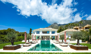 Stately luxury villa for sale in a Mediterranean style in the upscale residential area of Sierra Blanca on Marbella's Golden Mile 71619 