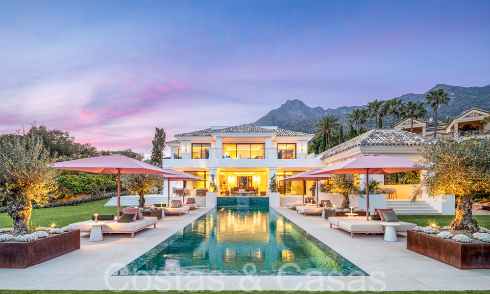 Stately luxury villa for sale in a Mediterranean style in the upscale residential area of Sierra Blanca on Marbella's Golden Mile 71621