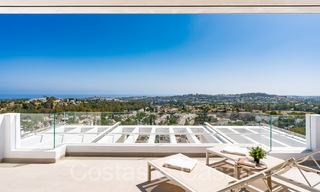 Stylish contemporary luxury Mediterranean penthouse for sale with unobstructed panoramic views in Nueva Andalucia, Marbella 71923 