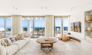 Stylish contemporary luxury Mediterranean penthouse for sale with unobstructed panoramic views in Nueva Andalucia, Marbella 71934 