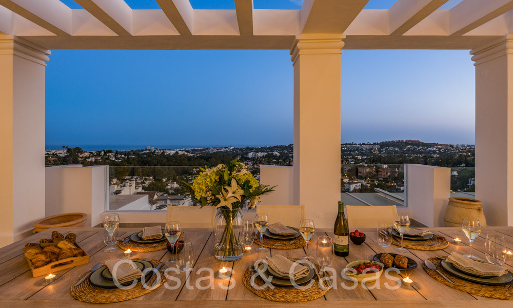 Stylish contemporary luxury Mediterranean penthouse for sale with unobstructed panoramic views in Nueva Andalucia, Marbella 71966