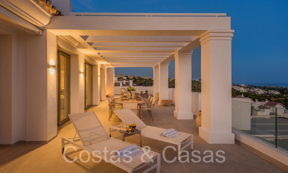 Stylish contemporary luxury Mediterranean penthouse for sale with unobstructed panoramic views in Nueva Andalucia, Marbella 71975