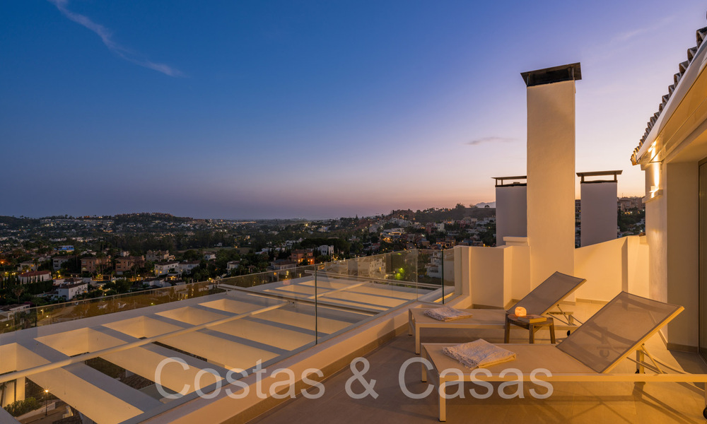 Stylish contemporary luxury Mediterranean penthouse for sale with unobstructed panoramic views in Nueva Andalucia, Marbella 71977