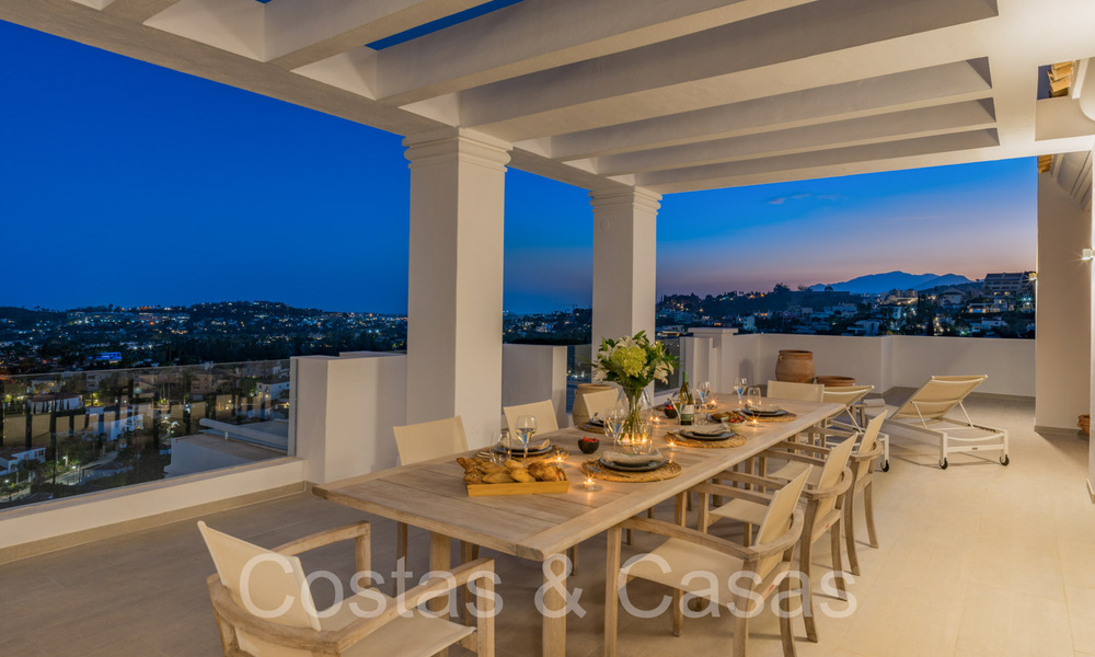 Stylish contemporary luxury Mediterranean penthouse for sale with unobstructed panoramic views in Nueva Andalucia, Marbella 71979