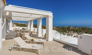 Stylish contemporary luxury Mediterranean penthouse for sale with unobstructed panoramic views in Nueva Andalucia, Marbella 72112 