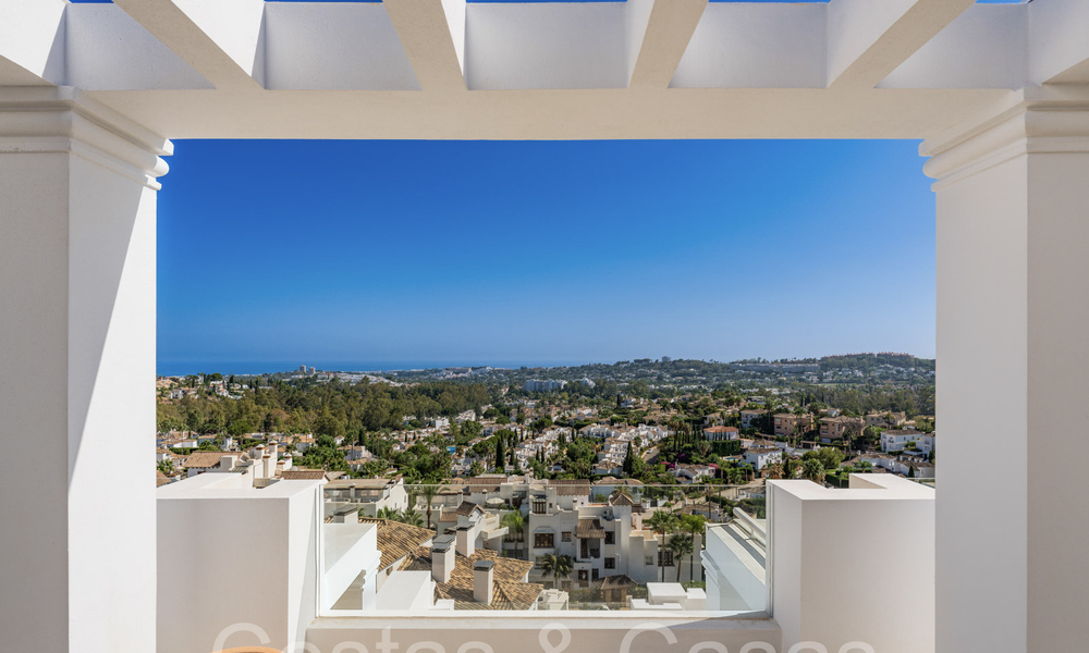 Stylish contemporary luxury Mediterranean penthouse for sale with unobstructed panoramic views in Nueva Andalucia, Marbella 72119