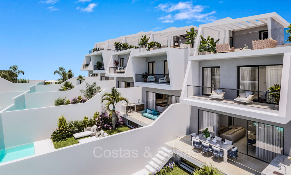 Architectural new build townhouses for sale on the New Golden Mile, between Marbella and Estepona 72192