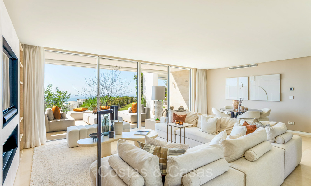 Move-in ready, modernist garden apartment with sea views for sale, a short drive from Marbella centre 72884