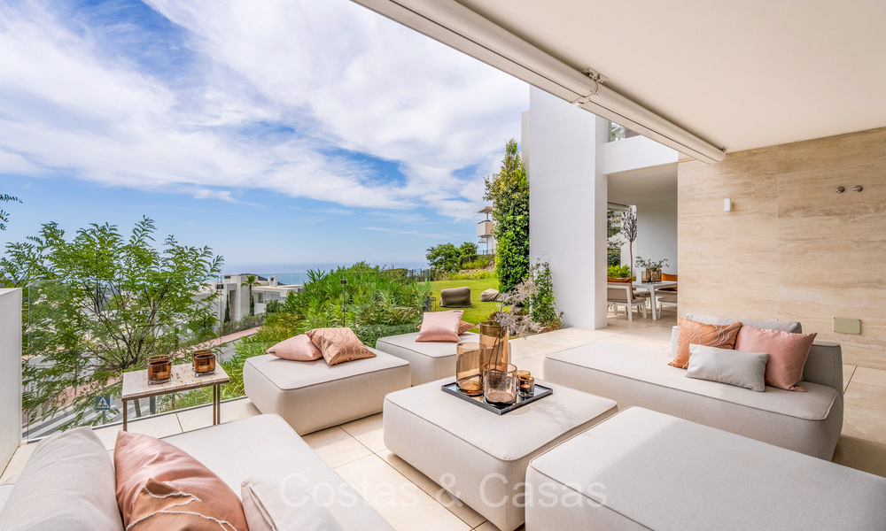 Move-in ready, modernist garden apartment with sea views for sale, a short drive from Marbella centre 72887