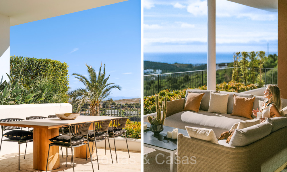 First class modern luxury apartment with breathtaking sea and golf views for sale in a 5* golf resort in Casares, Costa del Sol 73374