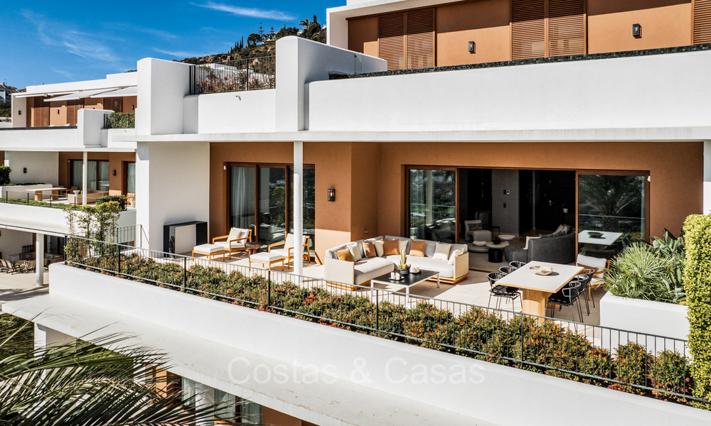 First class modern luxury apartment with breathtaking sea and golf views for sale in a 5* golf resort in Casares, Costa del Sol 73383