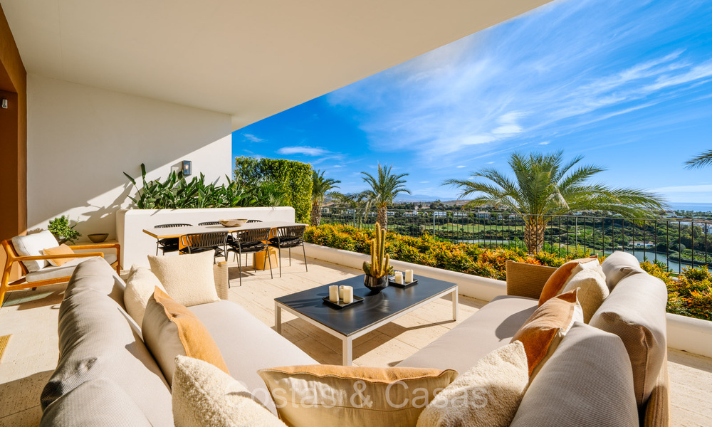 First class modern luxury apartment with breathtaking sea and golf views for sale in a 5* golf resort in Casares, Costa del Sol 73389