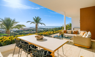 First class modern luxury apartment with breathtaking sea and golf views for sale in a 5* golf resort in Casares, Costa del Sol 73390 