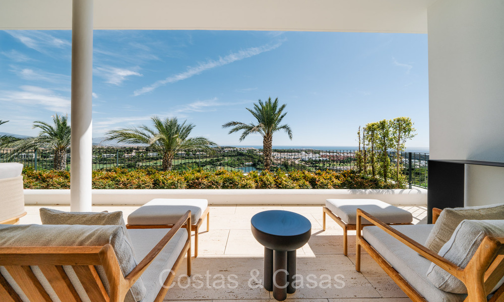 First class modern luxury apartment with breathtaking sea and golf views for sale in a 5* golf resort in Casares, Costa del Sol 73402