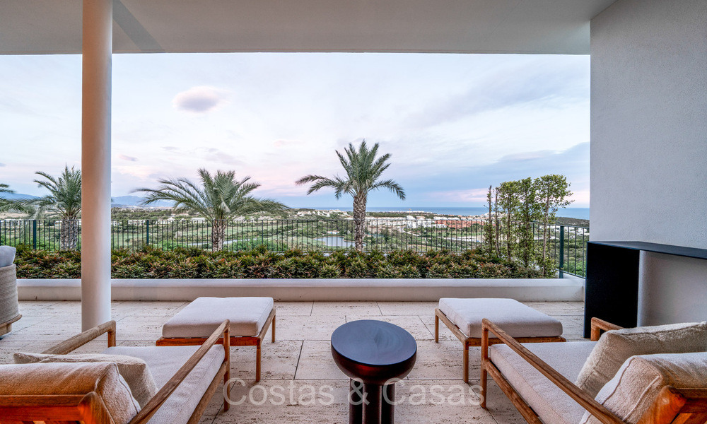 First class modern luxury apartment with breathtaking sea and golf views for sale in a 5* golf resort in Casares, Costa del Sol 73403