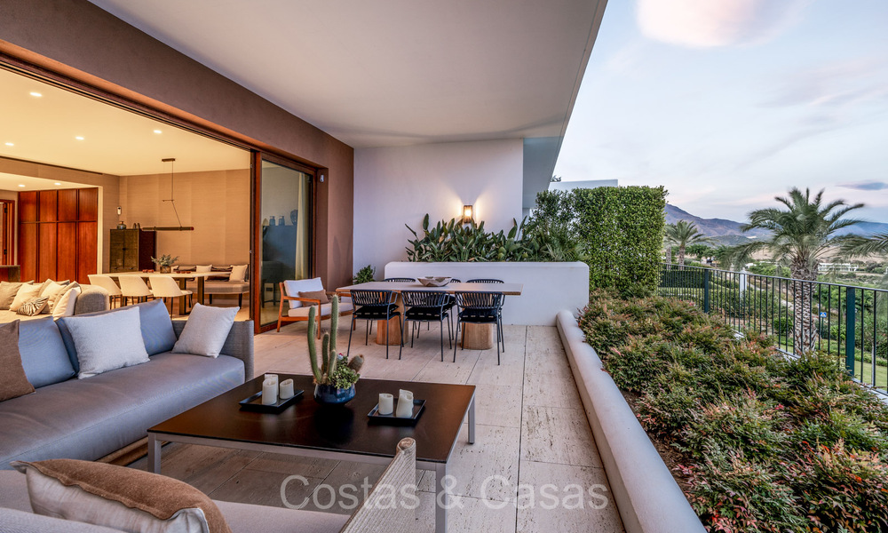 First class modern luxury apartment with breathtaking sea and golf views for sale in a 5* golf resort in Casares, Costa del Sol 73404