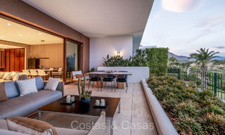 First class modern luxury apartment with breathtaking sea and golf views for sale in a 5* golf resort in Casares, Costa del Sol 73404 