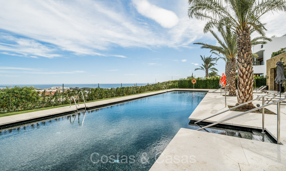 First class modern luxury apartment with breathtaking sea and golf views for sale in a 5* golf resort in Casares, Costa del Sol 73405