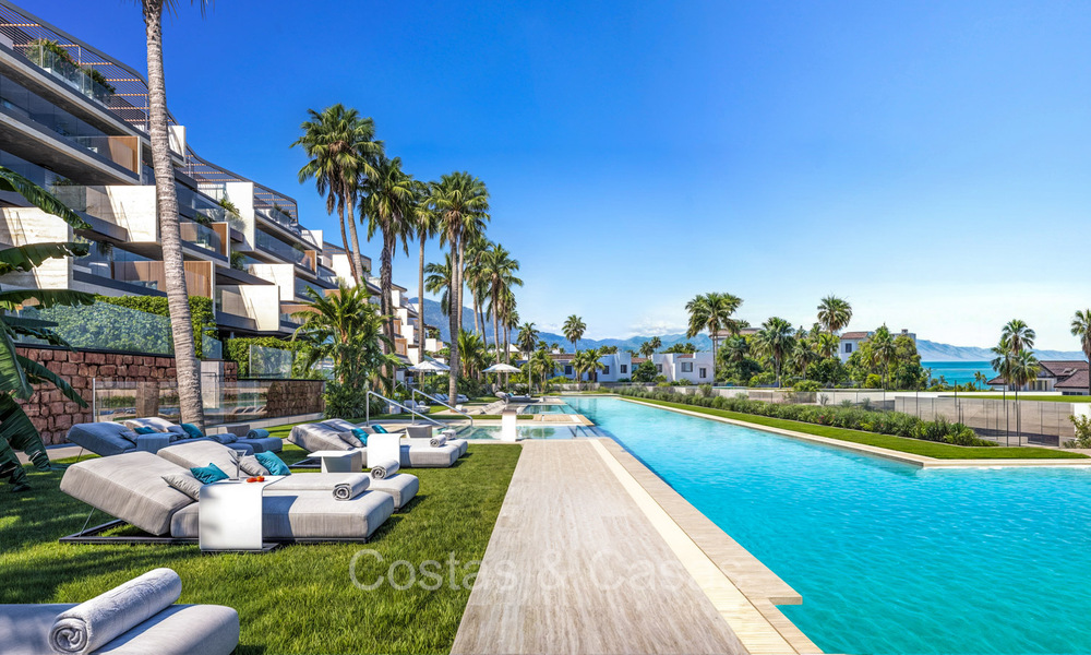 New boutique apartments and houses in a beachfront complex for sale in Manilva on the Costa del Sol 73500