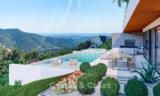 High-end designer villa with panoramic mountain and sea views for sale in a gated residential resort in Benahavis - Marbella 74913 