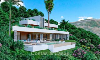 High-end designer villa with panoramic mountain and sea views for sale in a gated residential resort in Benahavis - Marbella 74918 